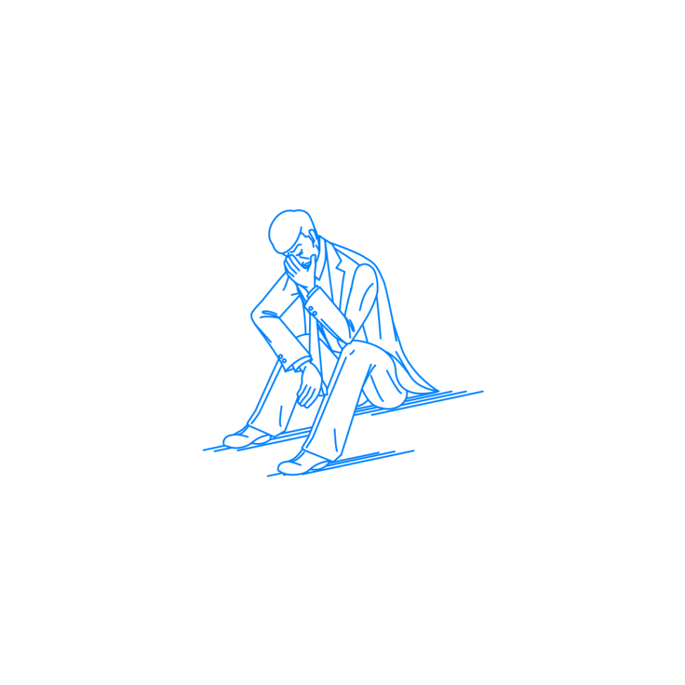 座り込んで頭を抱える男性のイラスト挿絵 イラスト Sashie 自由に使えるシンプルイラスト Simple Illustration For Free Use