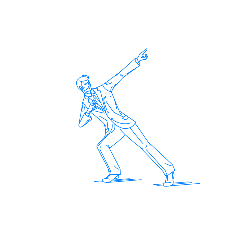 天に向かって弓矢を射るポーズの男性 Sashie 自由に使えるシンプルイラスト Simple Illustration For Free Use