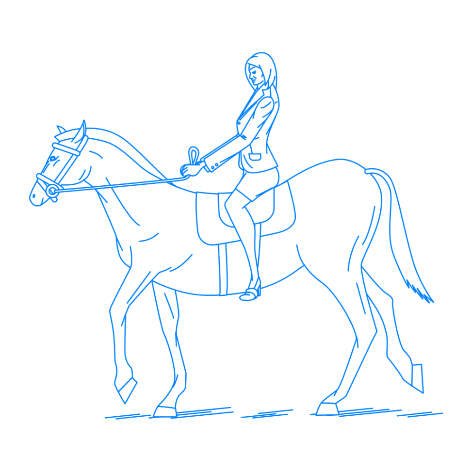 馬に乗る女性 Sashie