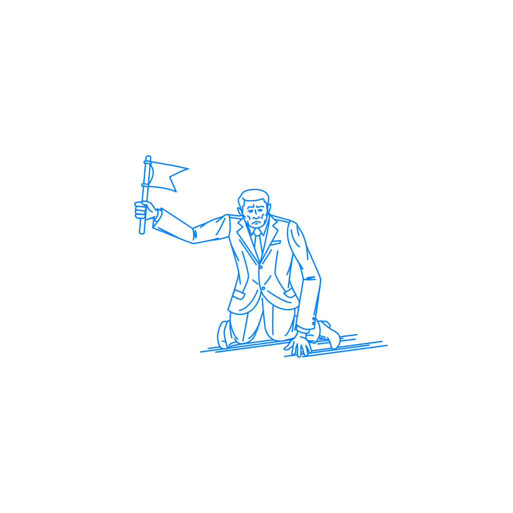 白旗を上げる男性 Sashie 自由に使えるシンプルイラスト Simple Illustration For Free Use