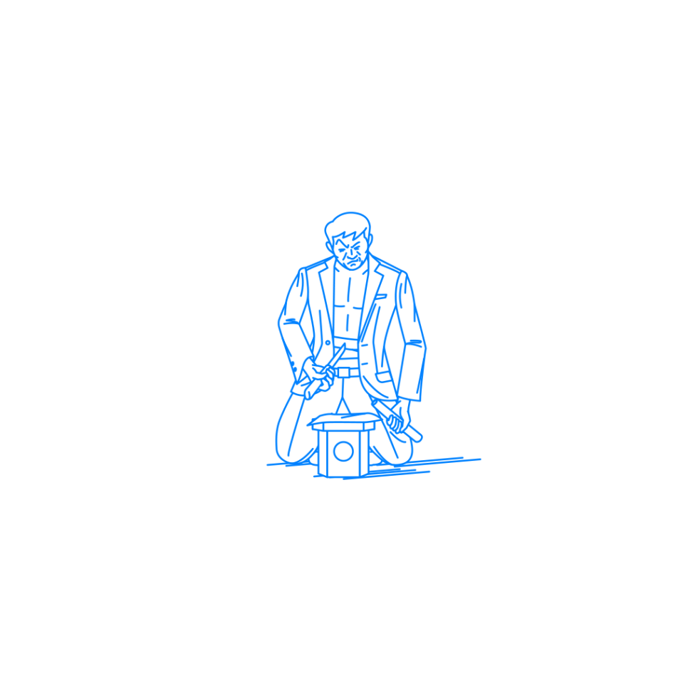 切腹する男性 Sashie 自由に使えるシンプルイラスト Simple Illustration For Free Use