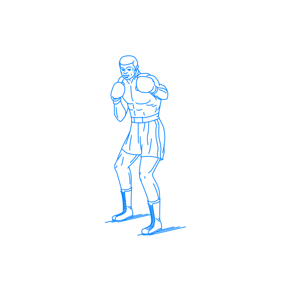 ファイティングポーズのヘビー級ボクサーの挿絵 イラスト Sashie 自由に使えるシンプルイラスト Simple Illustration For Free Use