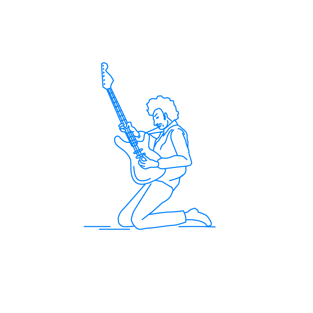 膝をついてギターを弾く男性 の挿絵 イラスト Sashie 自由に使えるシンプルイラスト Simple Illustration For Free Use