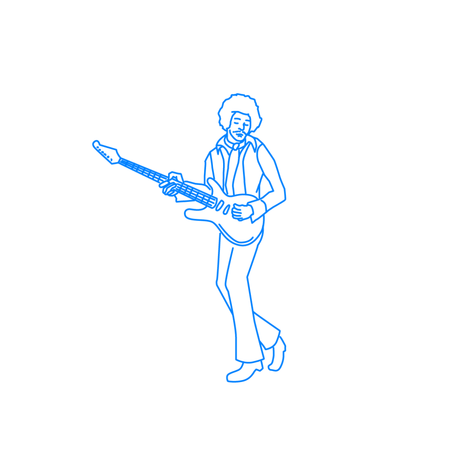 右用のギターを逆さまにして弾く男性の挿絵 イラスト Sashie 自由に使えるシンプルイラスト Simple Illustration For Free Use